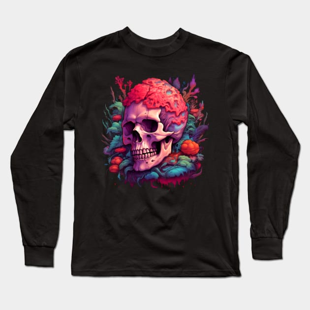 Botanic Remnants: The Fusion of Bones and Botany Long Sleeve T-Shirt by InkedShadow